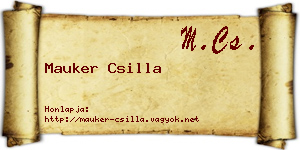 Mauker Csilla névjegykártya